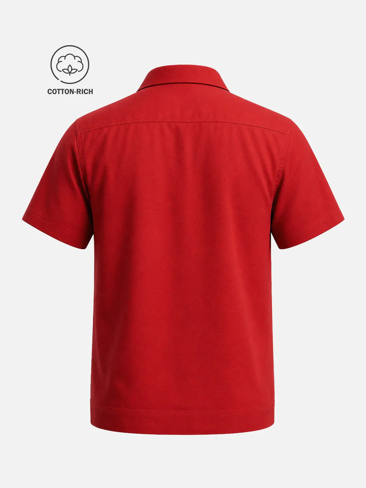 Men's Cotton Framed Panel Bowling Short Sleeve Shirt Eleven Oasis
