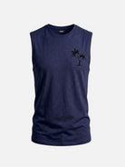 Men's Palm Graphic Crew Neck Tank Top Eleven Oasis