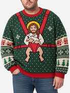 Jesus and Lamb Baby Carrier Ugly Christmas Sweater 