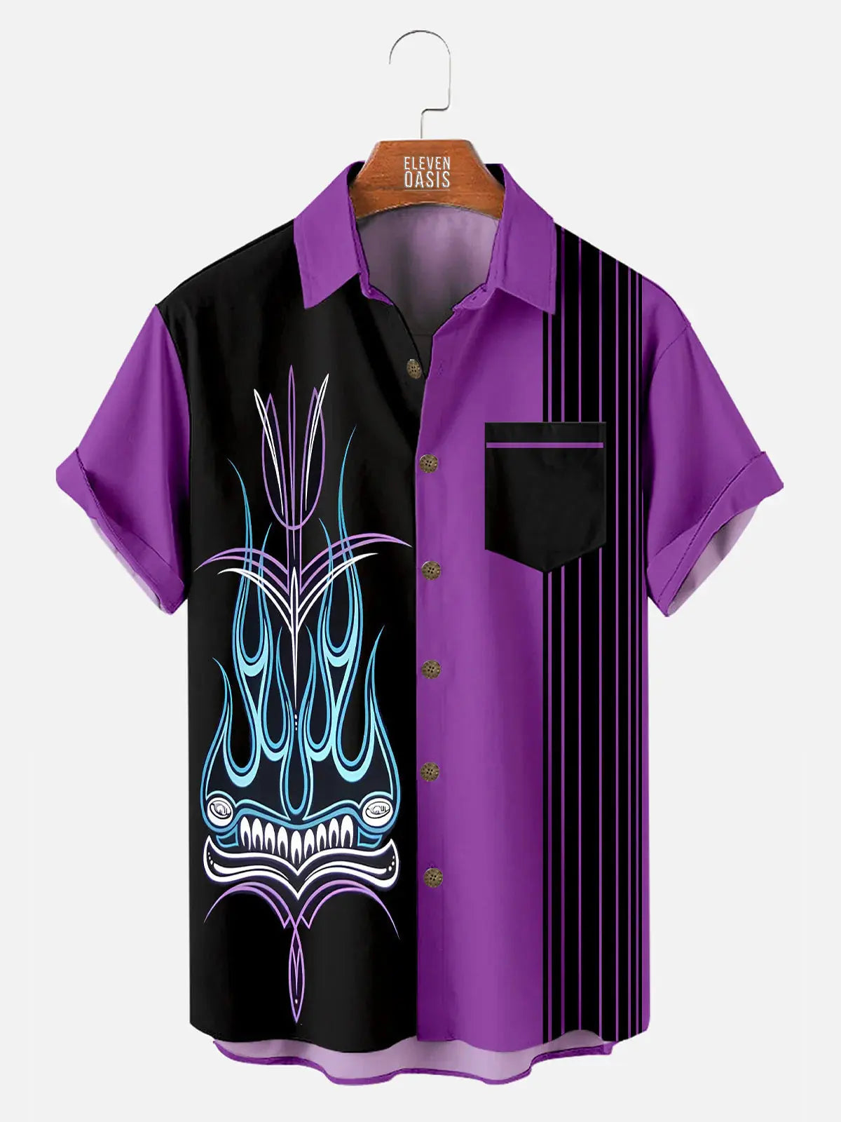 Automotive Stripe Short Sleeve Shirt ElevenOasis
