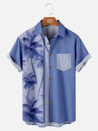 Men's Coconut Tree Casual Breathable Hawaiian Short Sleeve Shirt ElevenOasis