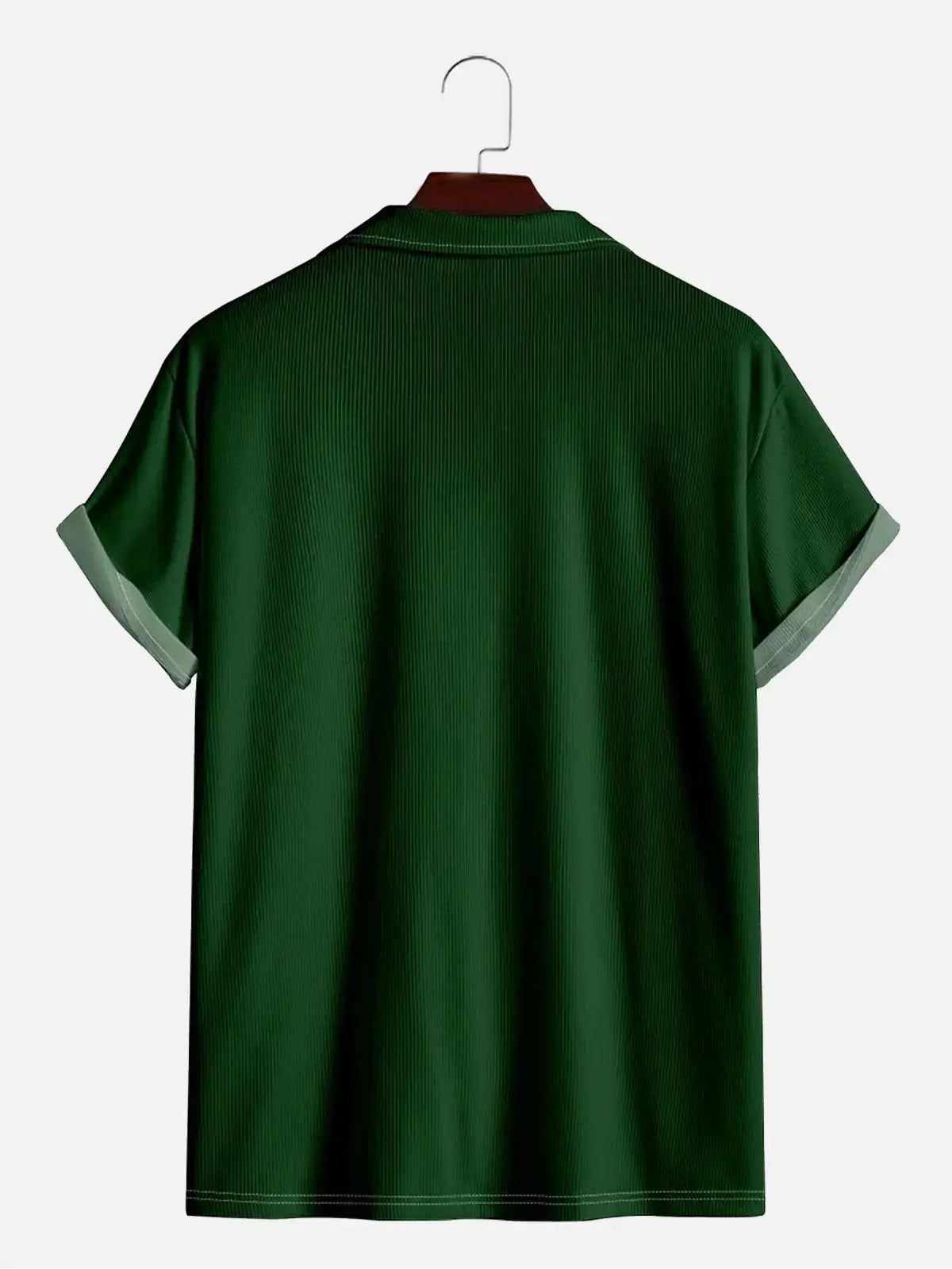 Men's Fall Weather Block Color Knitted Short Sleeve Shirt Shirt ElevenOasis