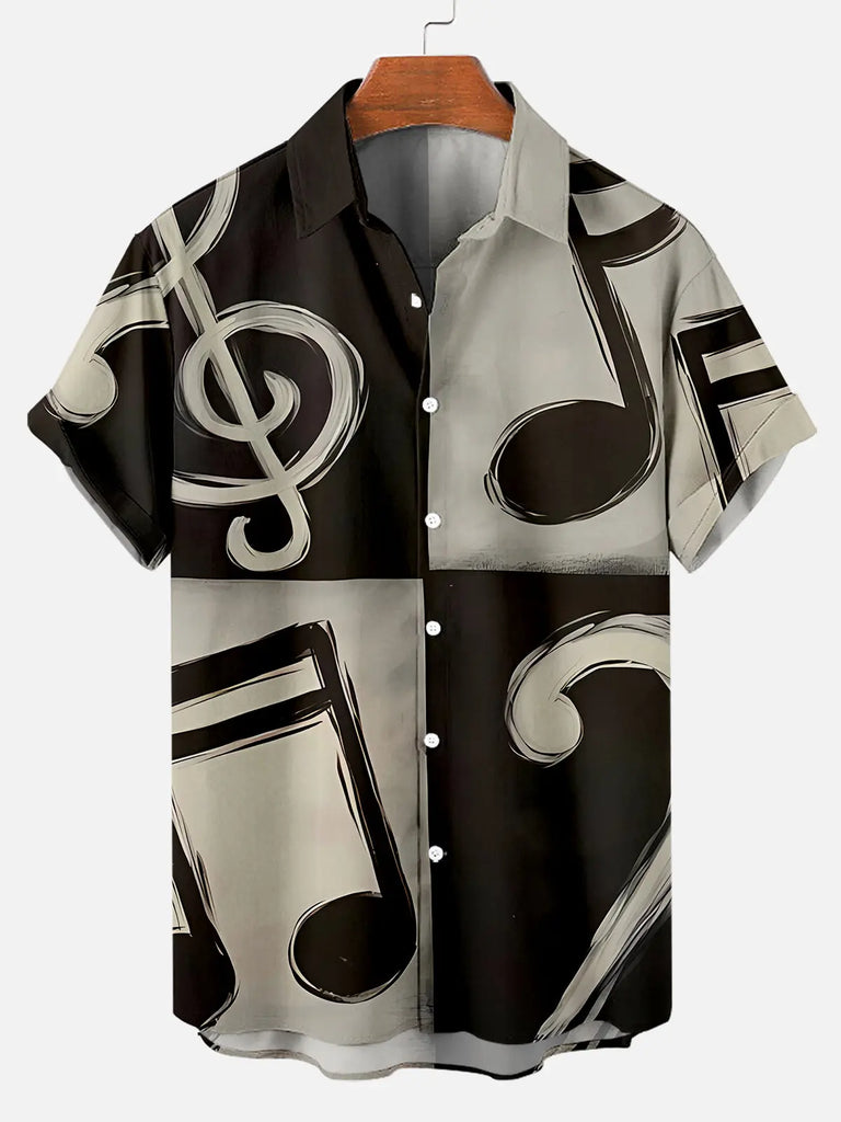 Men's Music Collection Illustration Short Sleeve ShirtMens short sleeve shirts Big and tall Mens shirts Short sleeve shirts for men Mens 4xl shirts Casual short sleeve shirts