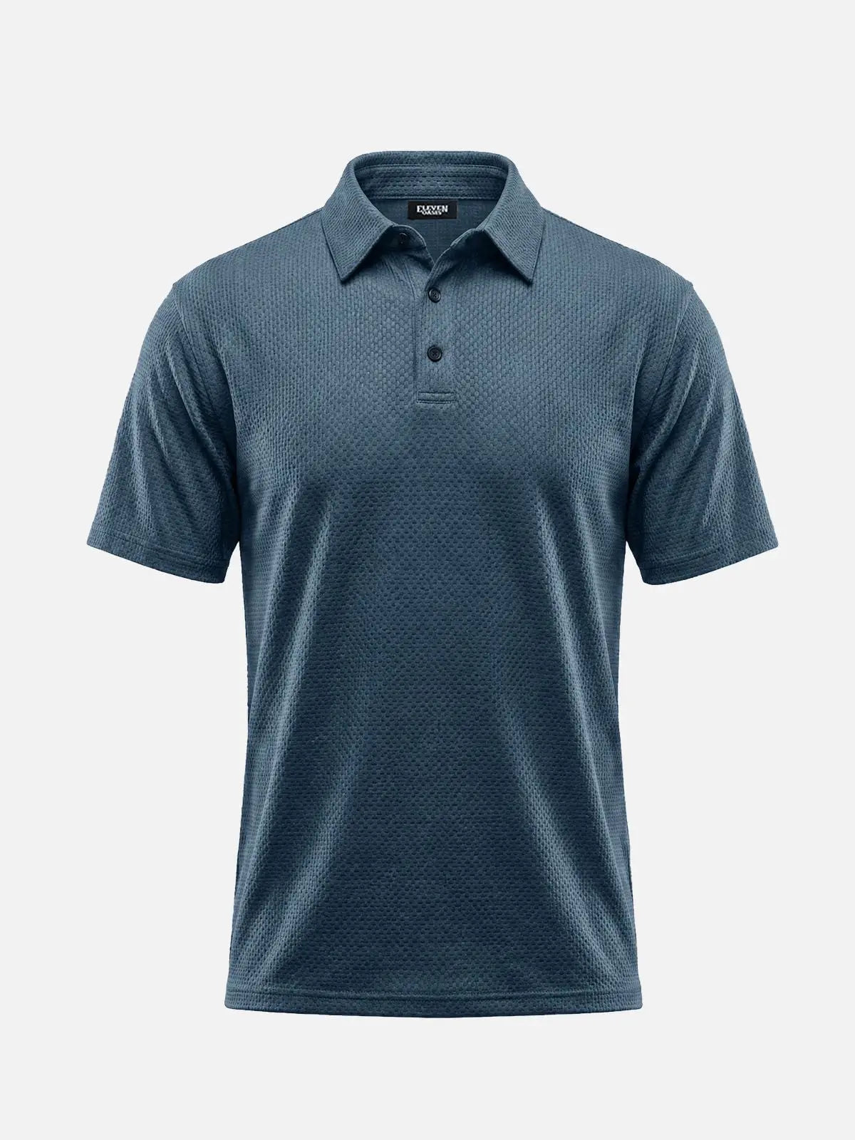 Men's Textured Knit Short Sleeve Polo Shirt ElevenOasis
