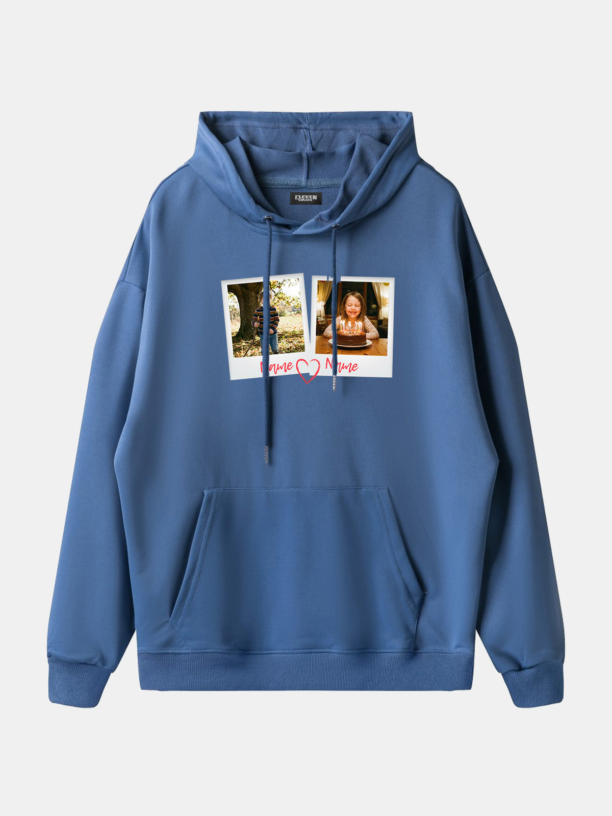 Custom Photos & Names Hoodie Eleven Oasis