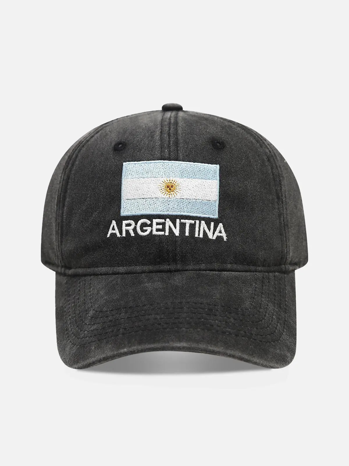 Men's Flag Embroidered Washed Baseball Cap Eleven Oasis