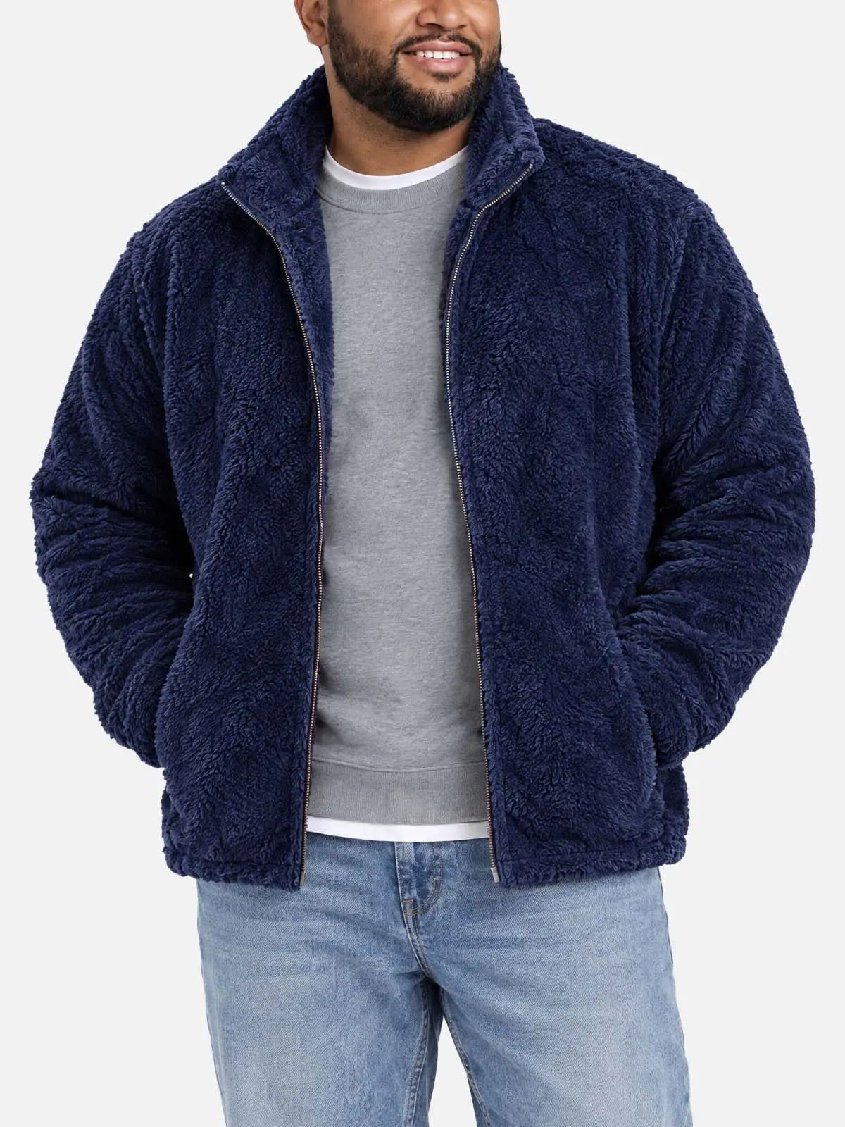 Men's Cozy Fleece Slim Fit Zip-Up Jacket Eleven Oasis