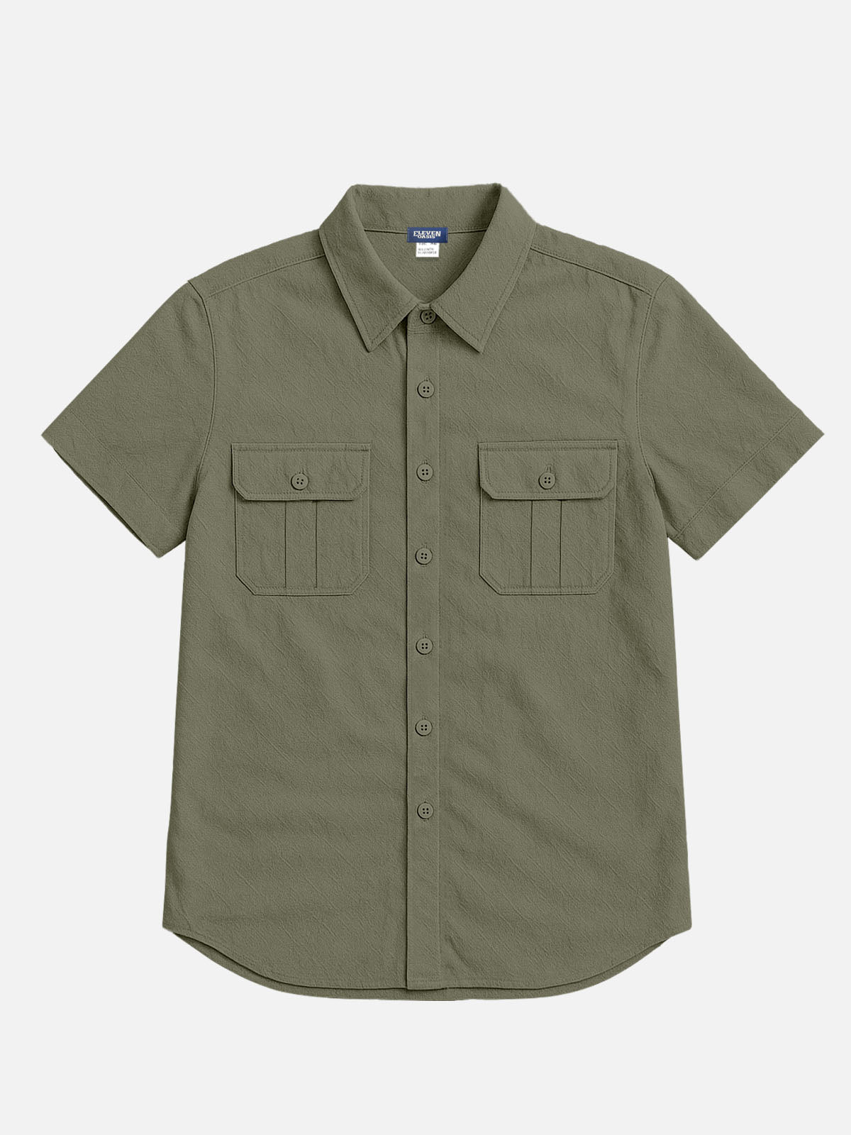 Men's Linen Blend Dual Pocket Short Sleeve Shirt Eleven Oasis
