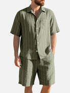 Men's Linen Pinstripe Matching Set Eleven Oasis