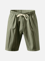 Men's Pinstripe Linen Blend Drawstring Shorts ElevenOasis