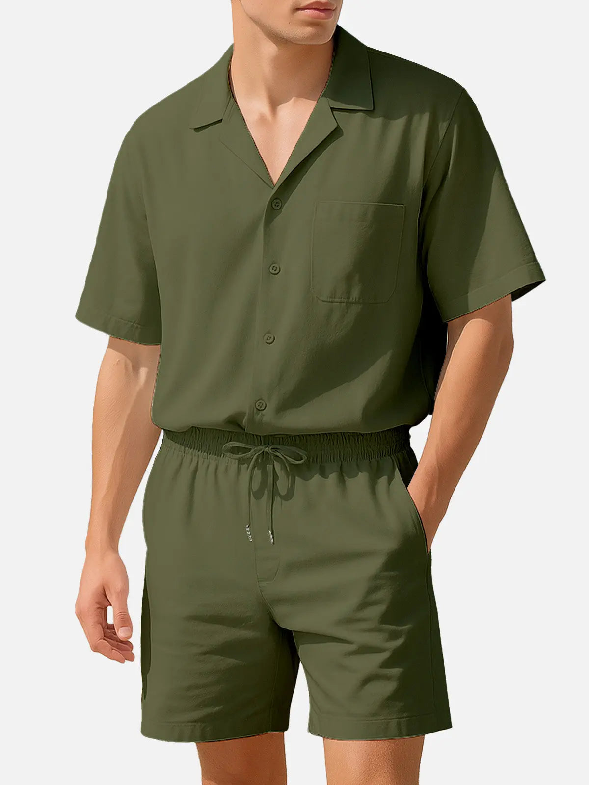 Men's Summer Casual Vacation Camp Collar Set ElevenOasis