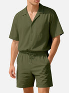 Men's Summer Casual Vacation Camp Collar Set ElevenOasis