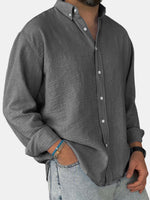 Men's 100% Cotton Button Down Long Sleeve Shirt Eleven Oasis