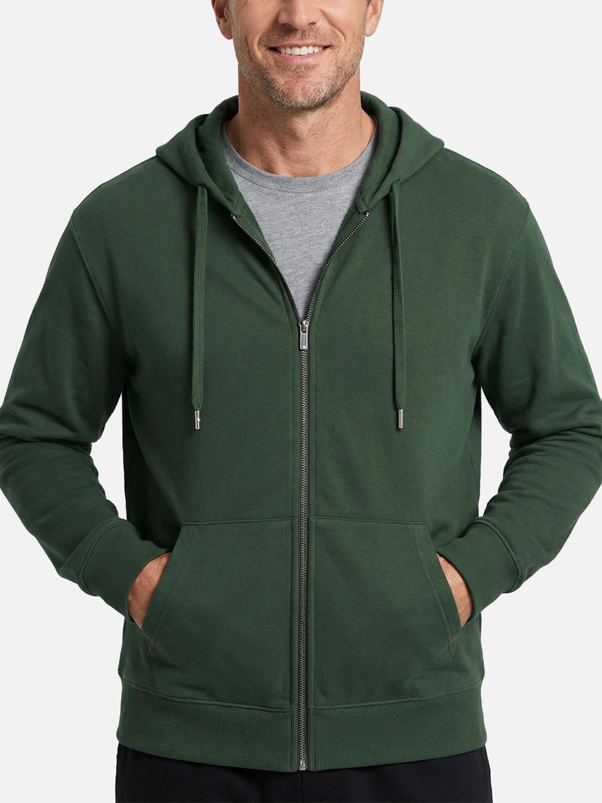 Men's Classic Cotton Zip-Up Hoodie