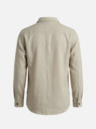 Men's Textured Linen-Look Pocket Long Sleeve Shirt Eleven Oasis