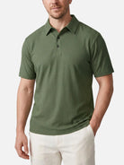 Men's Textured Knit Short Sleeve Polo Shirt ElevenOasis