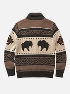 Men's Bison Fair Isle Slim Fit Zip-Up Sweater Eleven Oasis