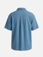 Men's Textured Camp Collar Short Sleeve Shirt ElevenOasis
