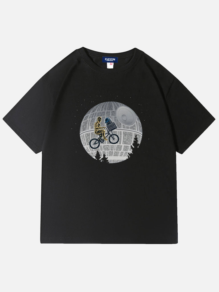Men's Science Fiction Basic Cotton Round Neck Short Sleeve T - Shirt Star Wars Skybike R2’s Delivery Service Eleven Oasis