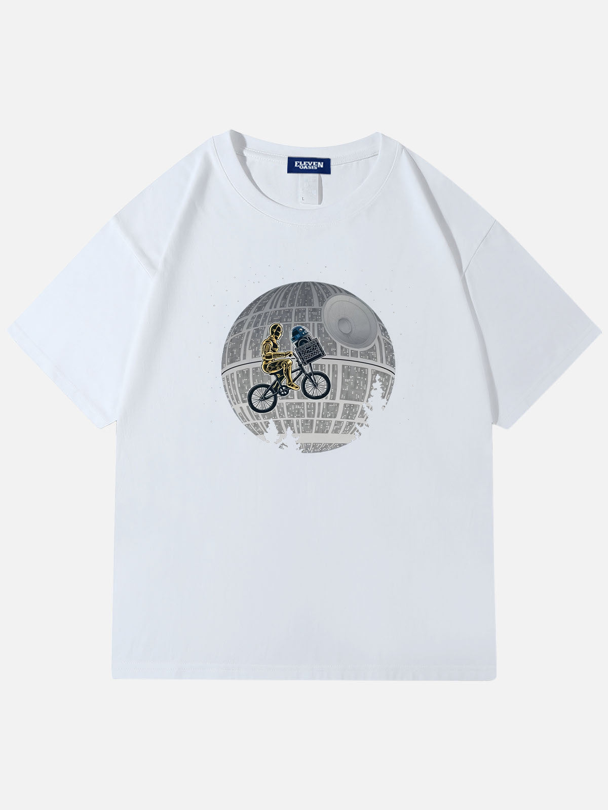 Star Wars E.T. Death Star Bicycle Parody Cotton T-Shirt Eleven Oasis
