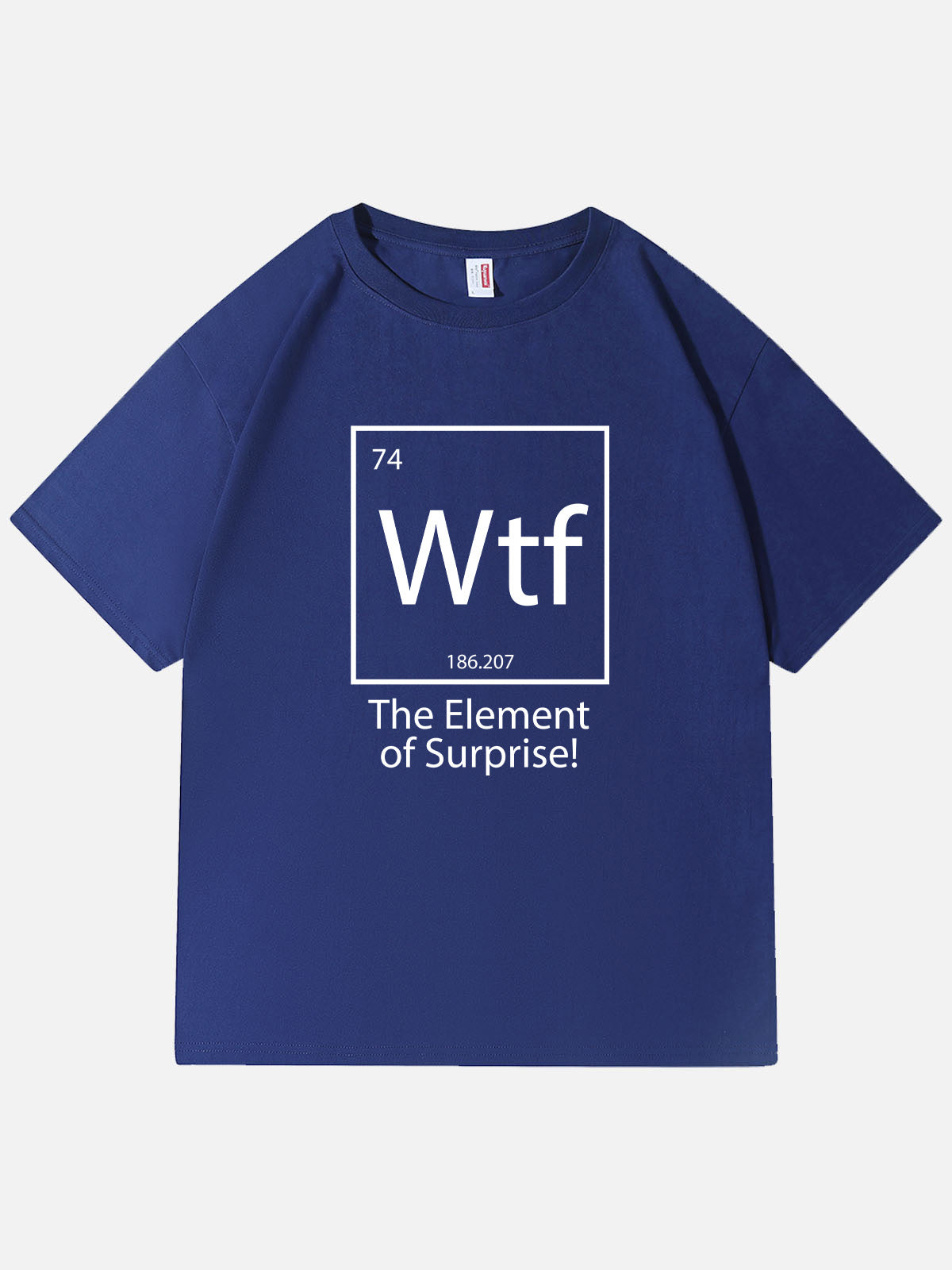 Men’s Slogan Design Basic Cotton Round Neck T - Shirt WTF The Elementof Surprise Eleven Oasis