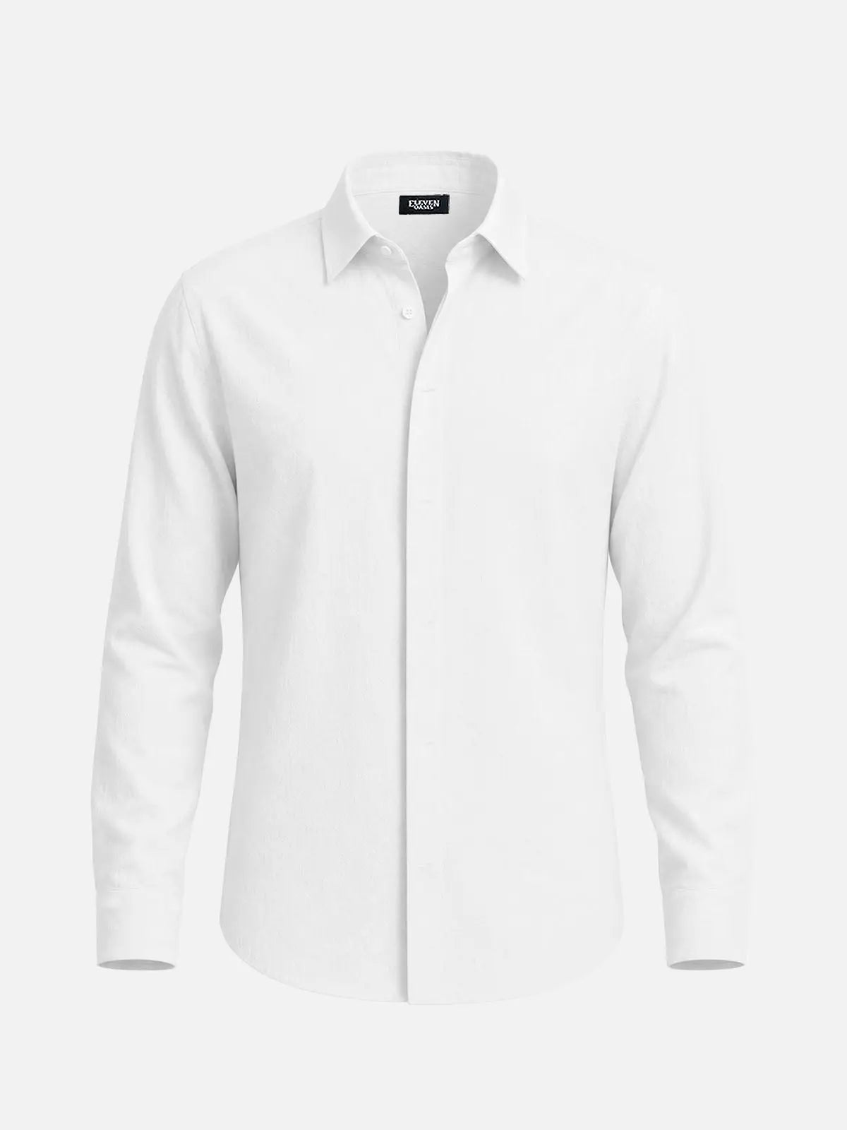 Men's Linen-Like Regular Fit Long Sleeve Shirt