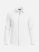 Men's Linen-Like Regular Fit Long Sleeve Shirt Eleven Oasis