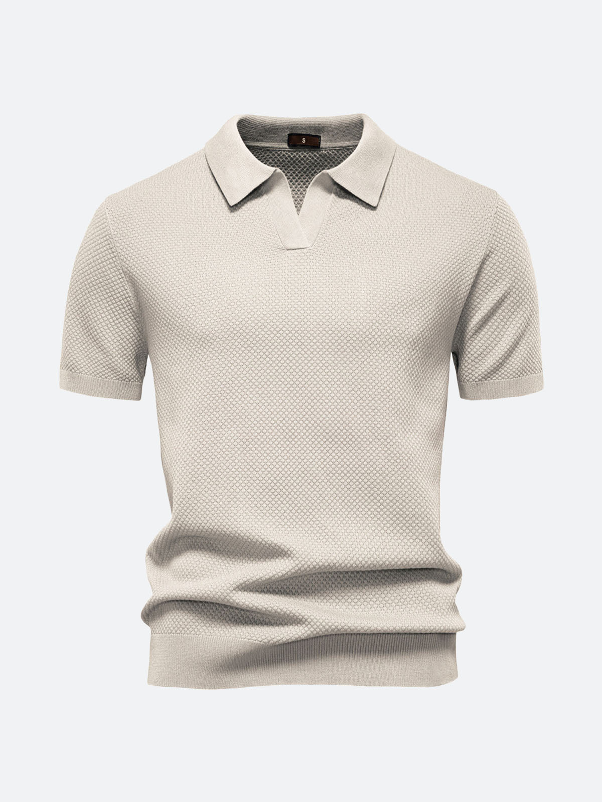 Men's Textured Knit Polo Short Sleeve Shirt Eleven Oasis