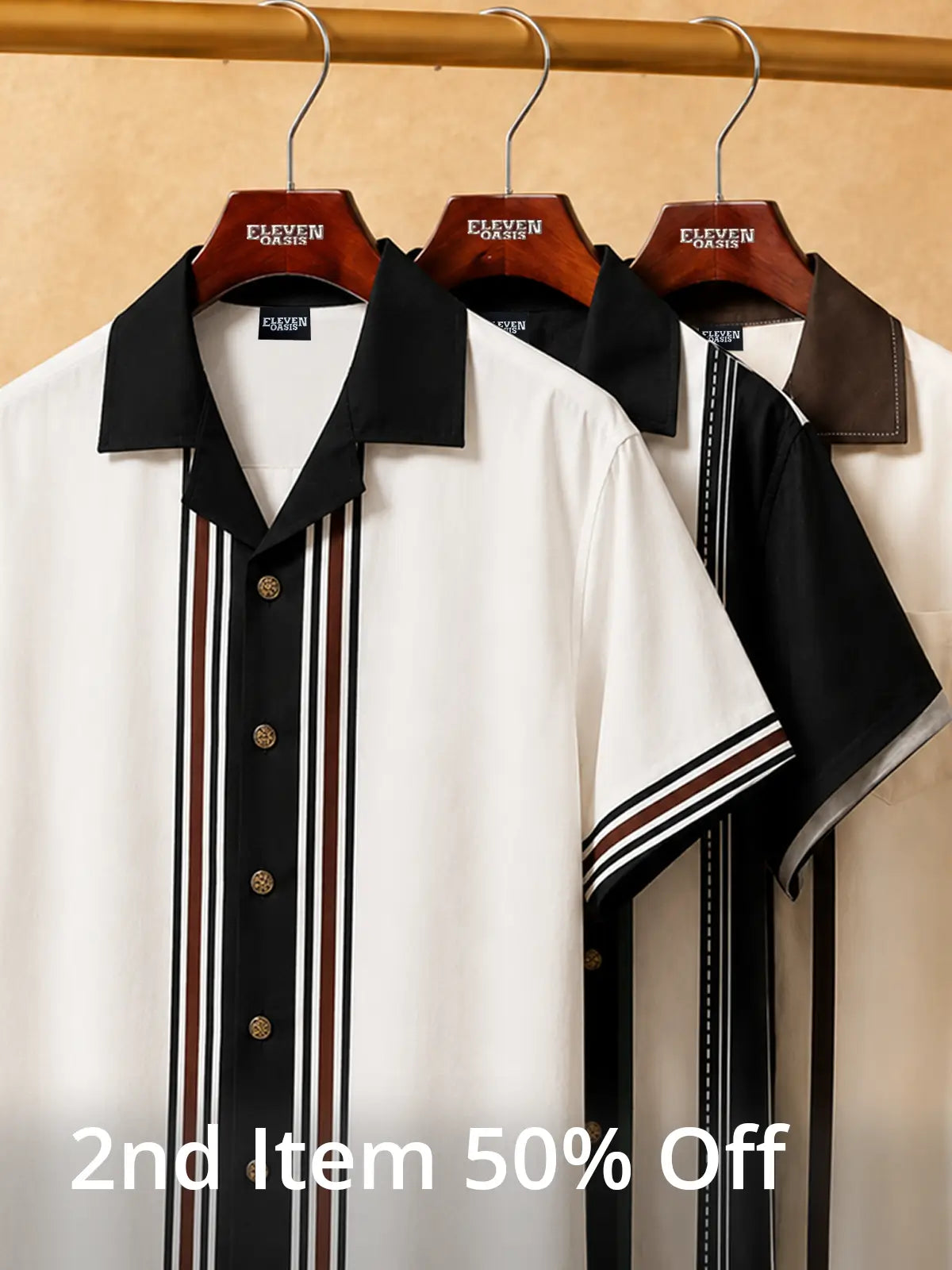 Men's Basic 50s Style Bowling Short Sleeve Shirt | Eleven Oasis