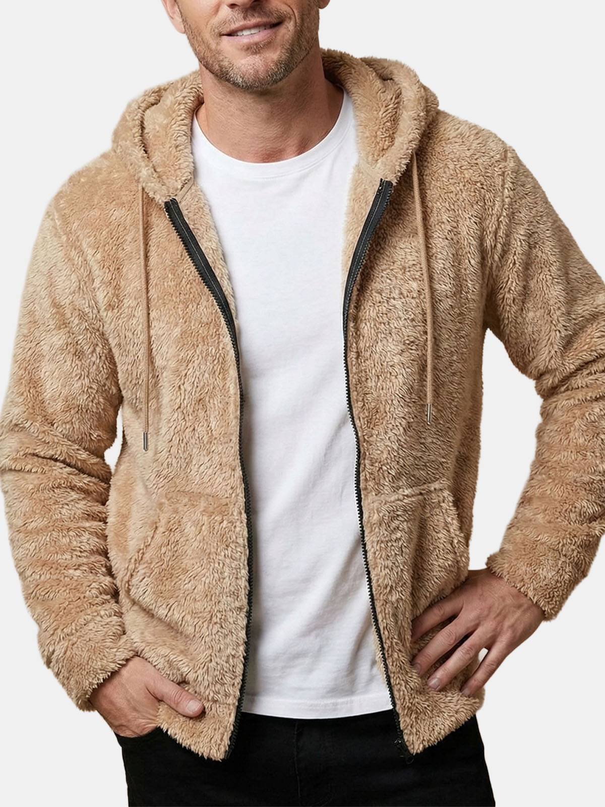 Men's Soft Sherpa Zip Hoodie Jacket Eleven Oasis