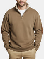 Men's Sherpa Collar Quarter-Zip Fleece Pullover Sweater Eleven Oasis