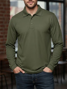 Men's Performance Polo Long Sleeve Shirt ElevenOasis