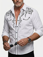 Men's Western Embroidered Long Sleeve Shirt ElevenOasis