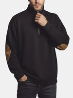 Men's Quarter Zip Elbow Patch Pullover Eleven Oasis