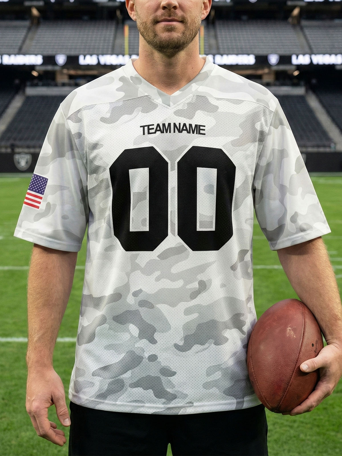 Men's Custom Camo American Football Jersey Top Eleven Oasis