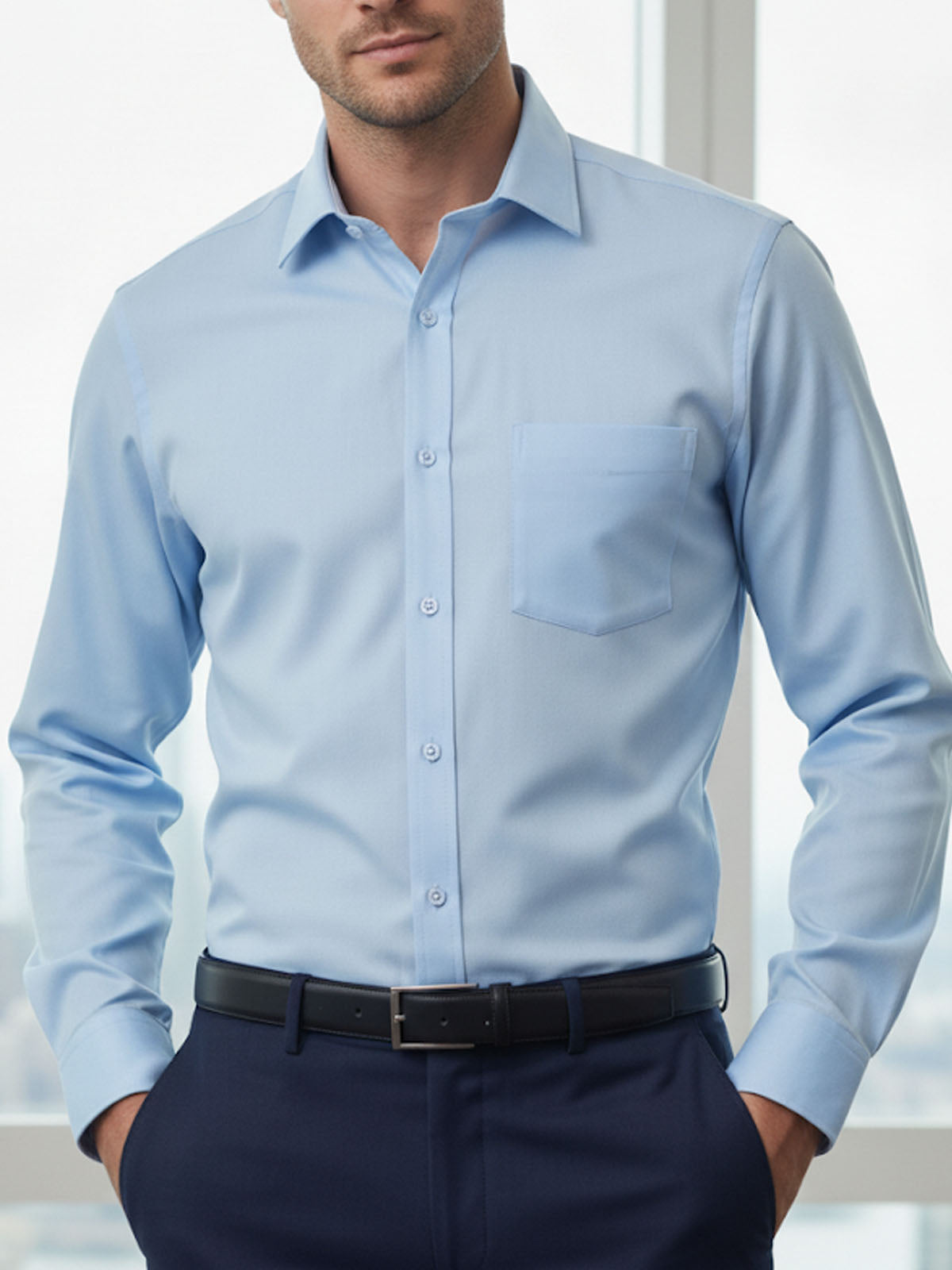 Men's Business Casual Long Sleeve Shirt Eleven Oasis