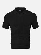 Men's Slim Fit Textured Open Collar Polo Shirt Eleven Oasis