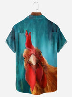Men's Funny Cock Rooster Short Sleeve Casual ShirtMens short sleeve shirts Big and tall Mens shirts Short sleeve shirts for men Mens 4xl shirts Casual short sleeve shirts