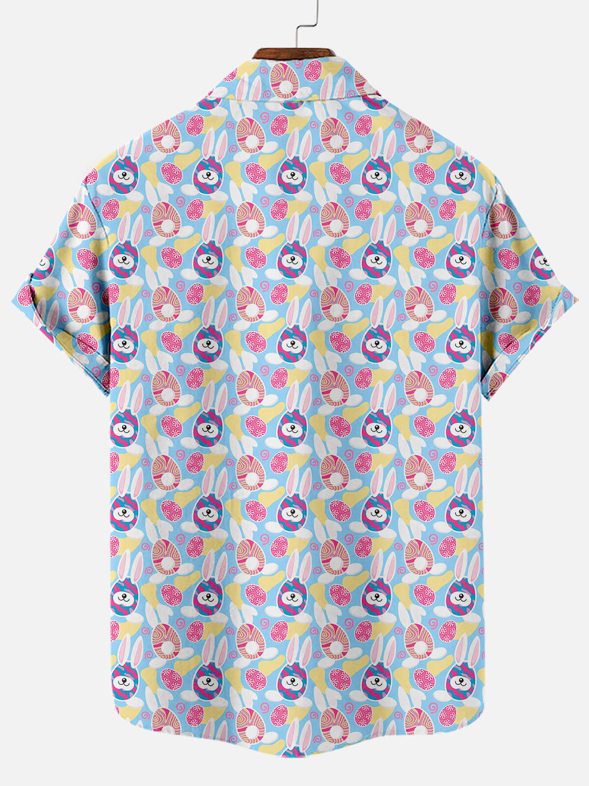 Men's Easter Egg Bunny Pattern Short Sleeve Shirt Summer Everest