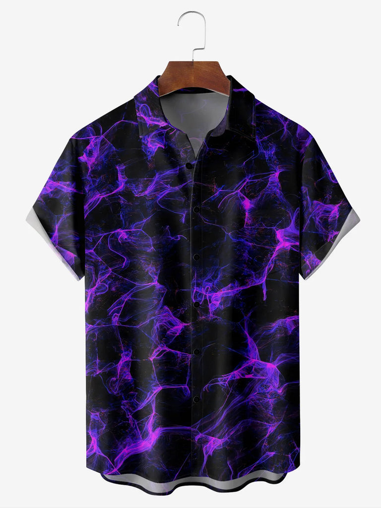 Men's Purple Smoke Print Short Sleeve Casual ShirtMens short sleeve shirts Big and tall Mens shirts Short sleeve shirts for men Mens 4xl shirts Casual short sleeve shirts