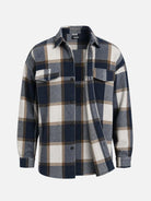 Men's Brushed Overscale Plaid Double Pocket Long Sleeve Shirt Eleven Oasis
