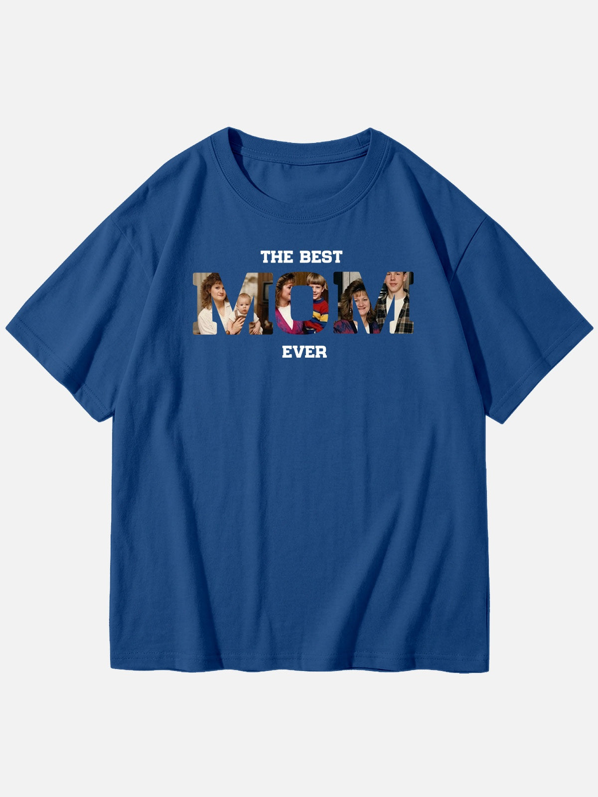 Custom Best Mom Ever Photo Cotton Short Sleeve T-Shirt Eleven Oasis