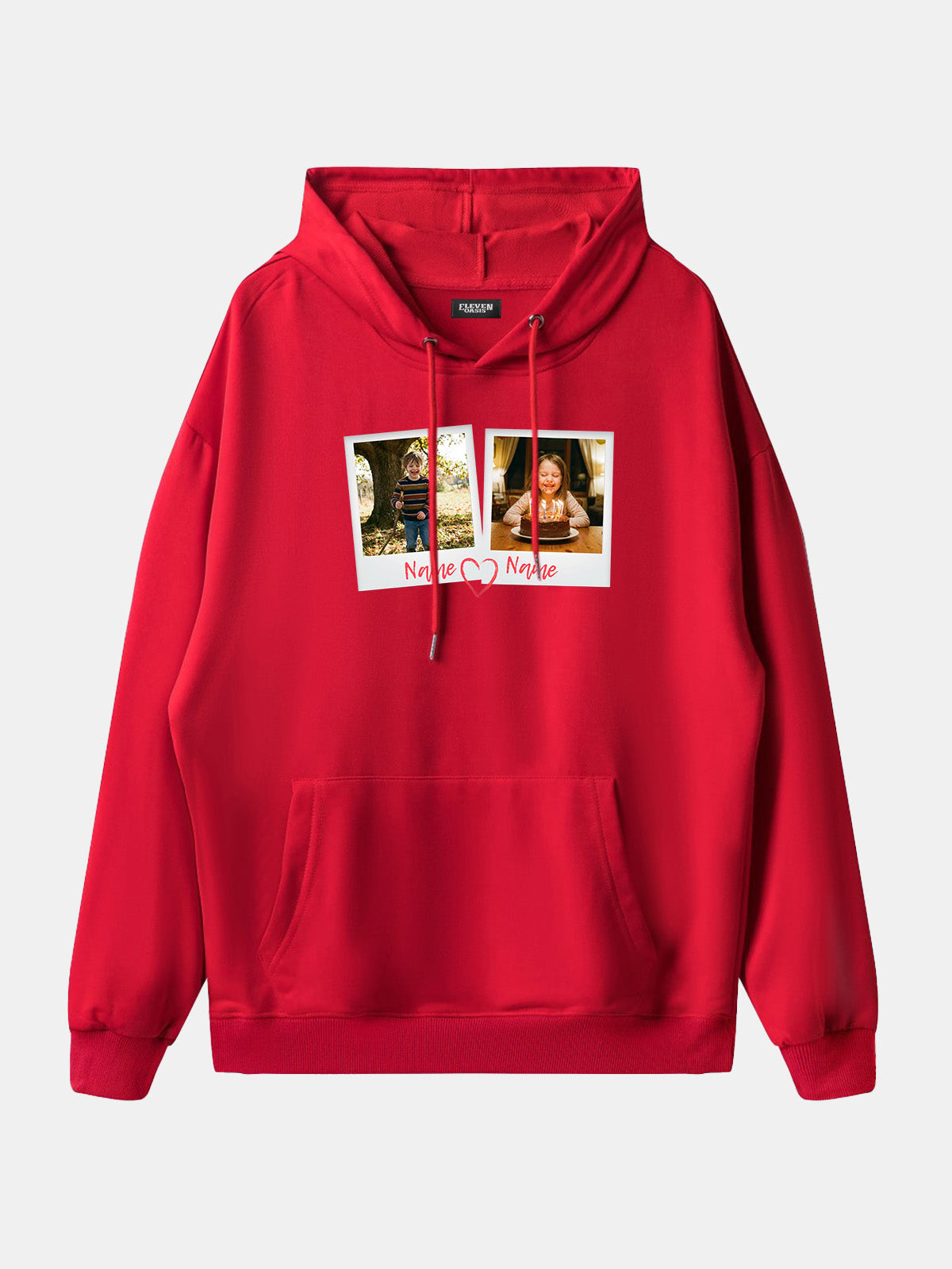 Custom Photos & Names Hoodie Eleven Oasis