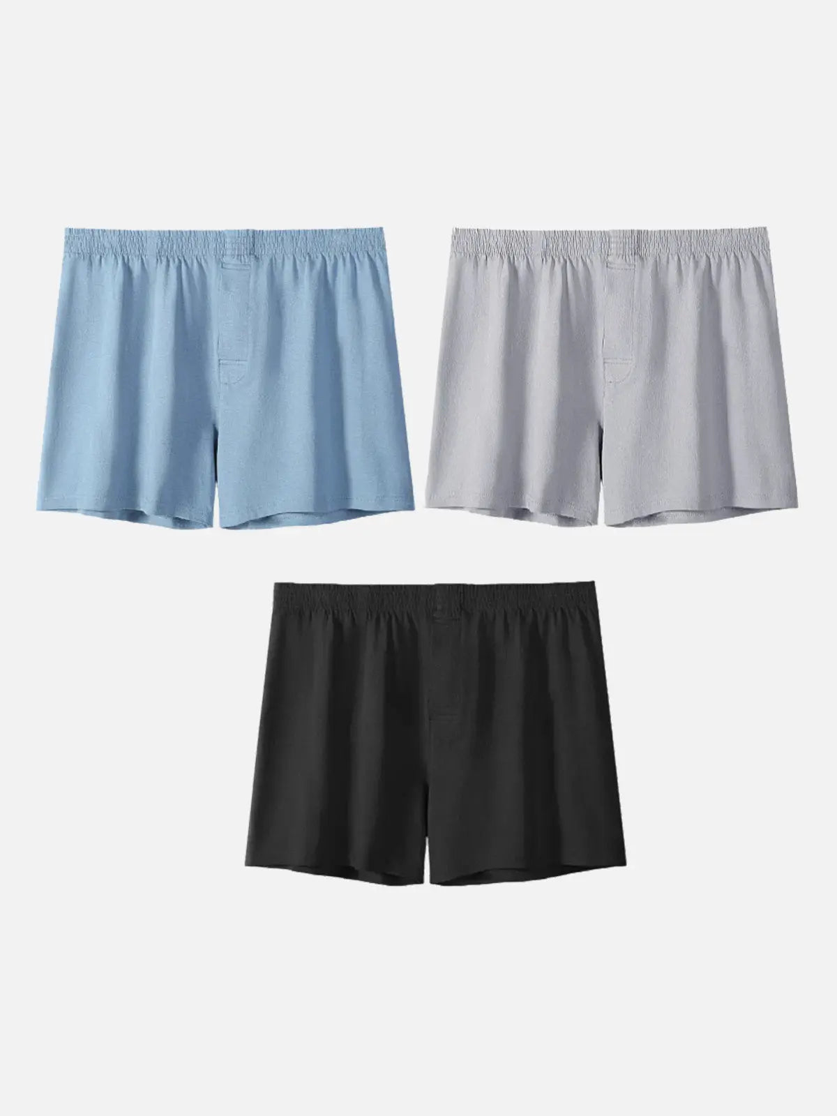 Men's Cotton Stretch Button Fly Boxer Shorts 3-Pack Eleven Oasis