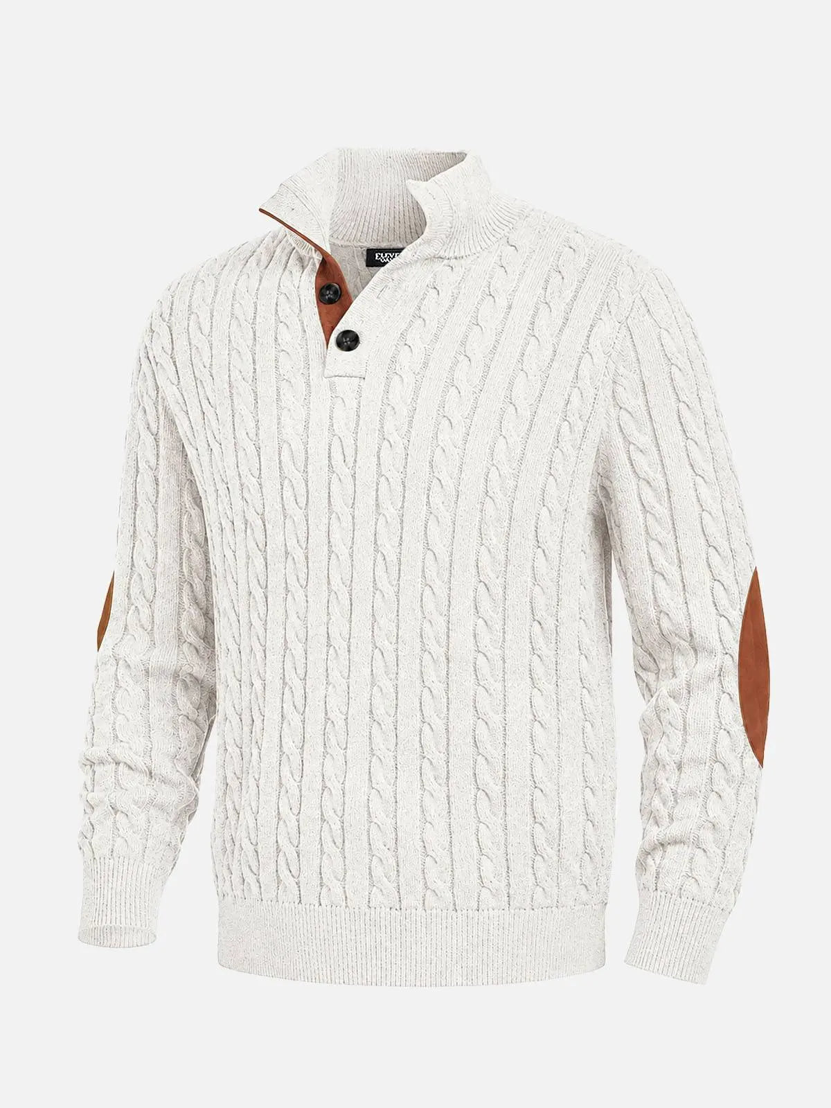 Men's Cable Knit Henley Slim Fit Sweater Eleven Oasis