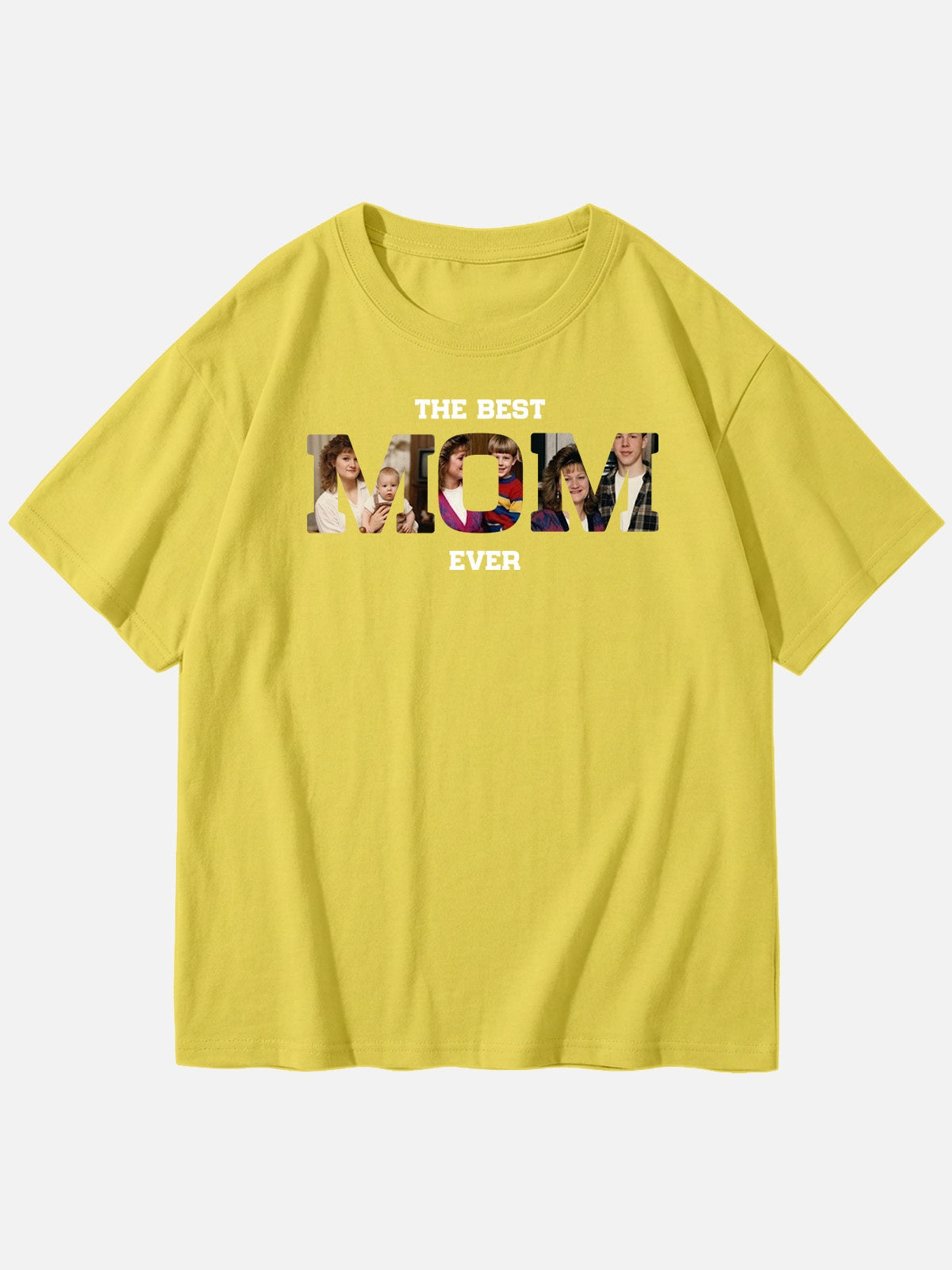 Custom Best Mom Ever Photo Cotton Short Sleeve T-Shirt Eleven Oasis