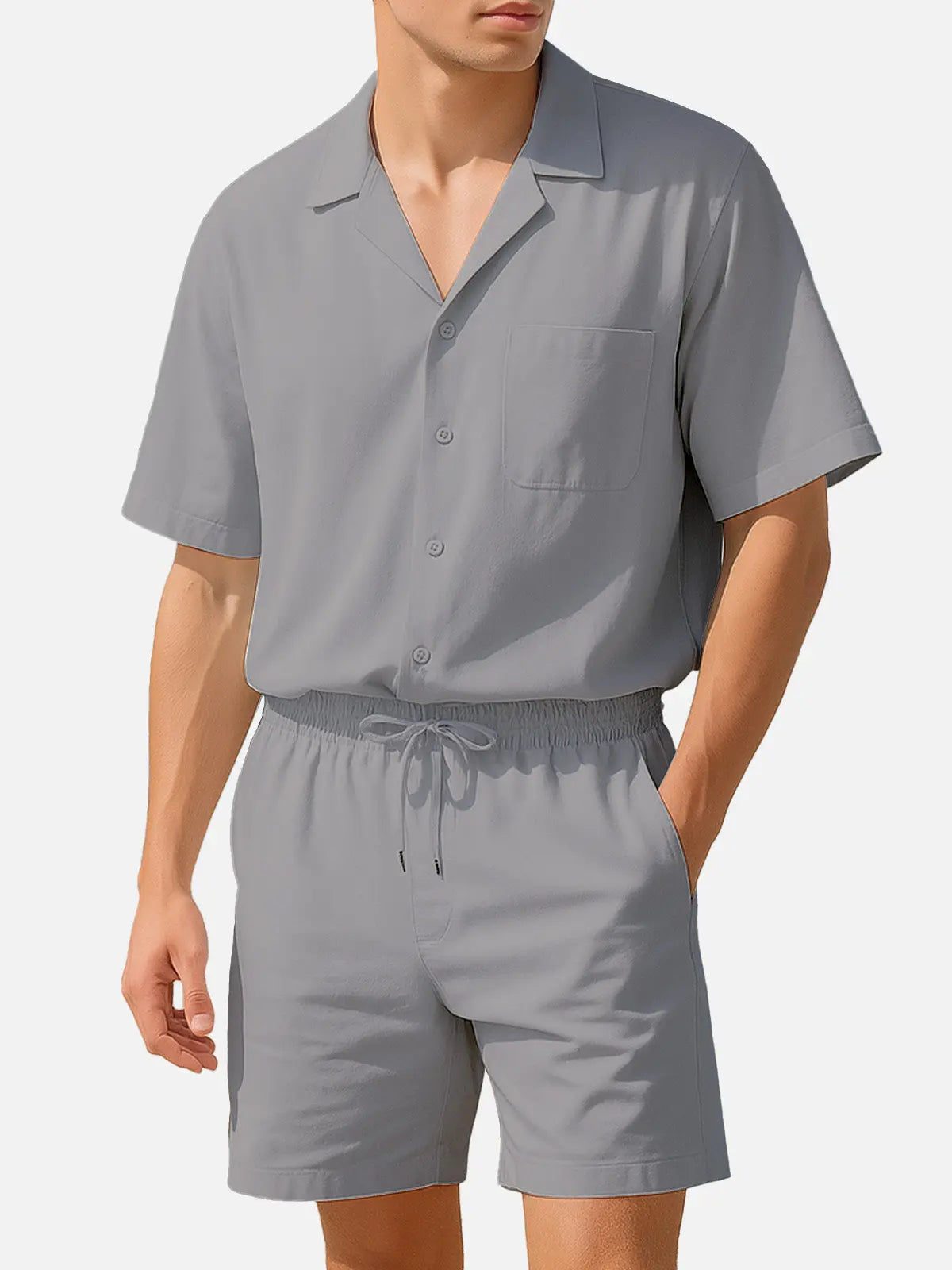 Men's Summer Casual Vacation Camp Collar Set ElevenOasis