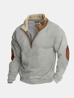 Men's Sherpa Collar Quarter-Zip Fleece Pullover Sweater Eleven Oasis