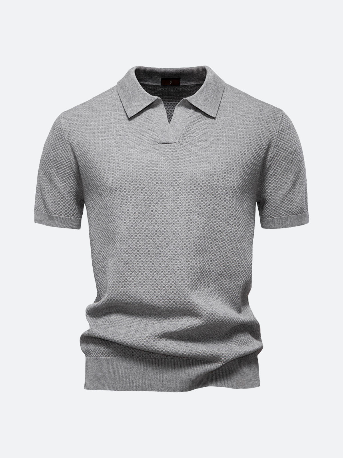 Men's Textured Knit Polo Short Sleeve Shirt Eleven Oasis