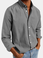 Men's Acid Washed Cotton Long Sleeve Shirt Eleven Oasis